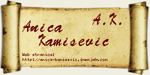 Anica Kamišević vizit kartica